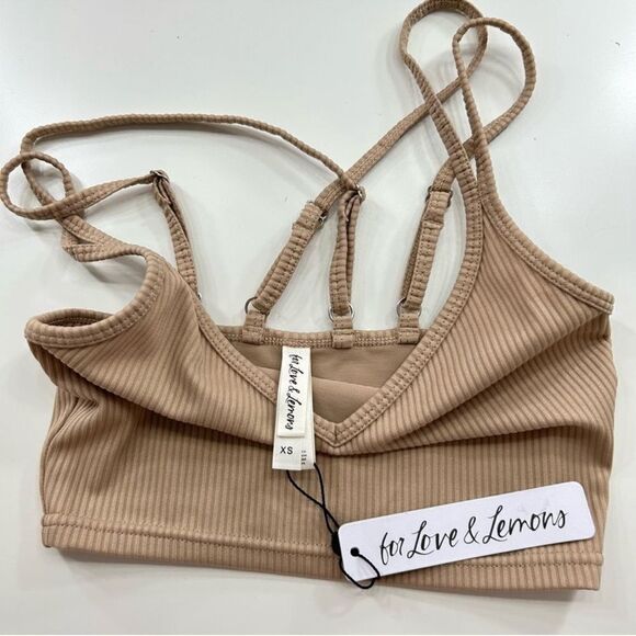 For Love and Lemons Tan Eva Crop Top Camisole XS - Picture 6 of 12